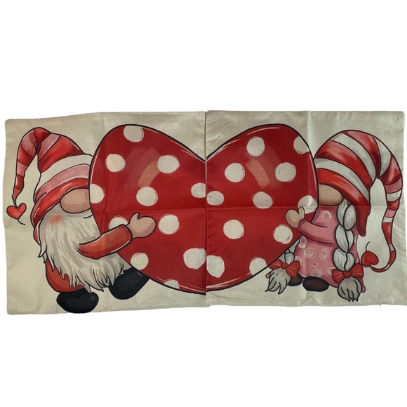 Other - Gnome Couple Heart Happy Valentine’s Day Decorative Throw Pillow Covers 2 Pc Set